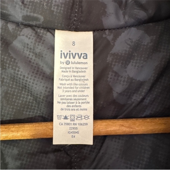 Ivivva Black Hooded Kids Raincoat - Picture 3 of 8